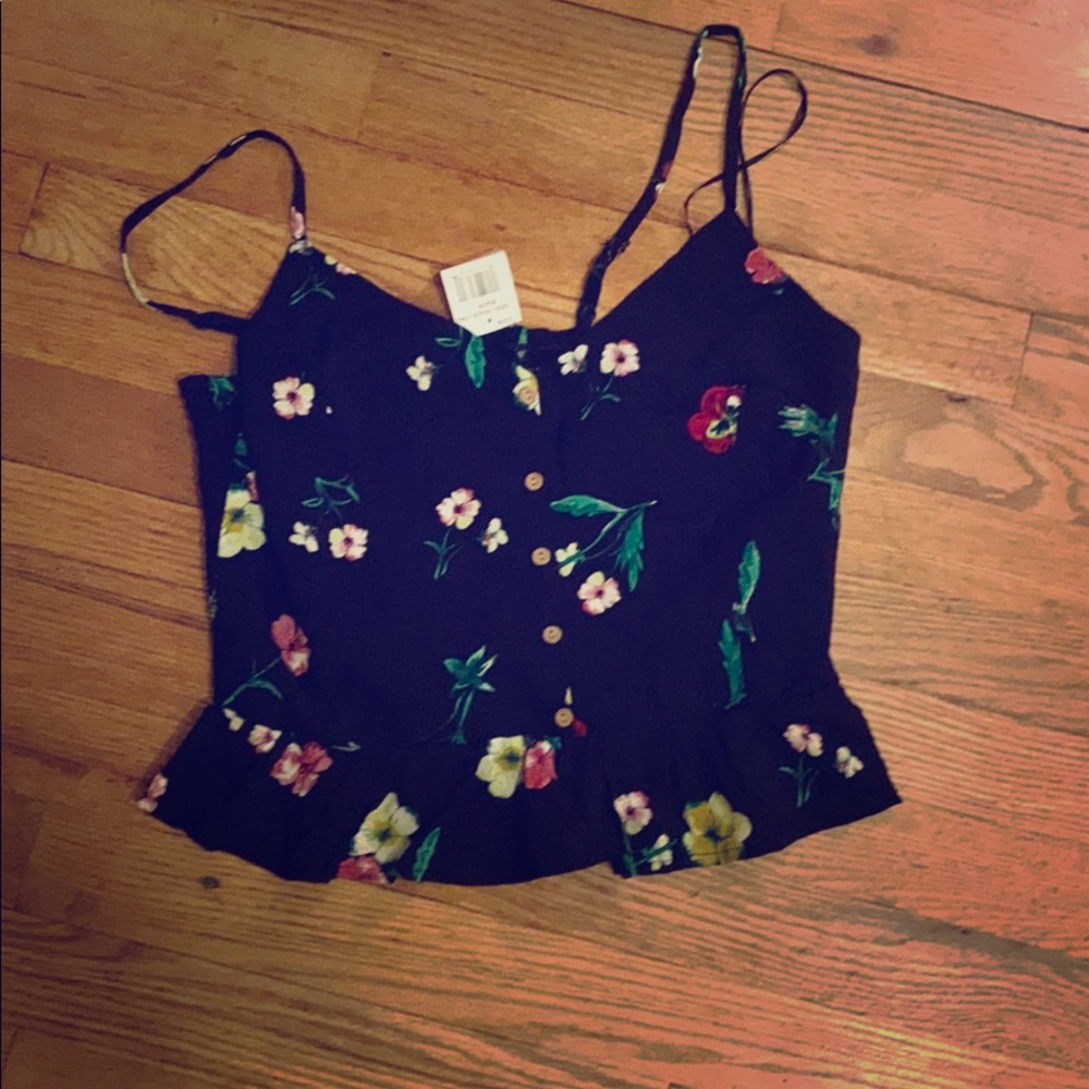 Flower Printed Crop Top